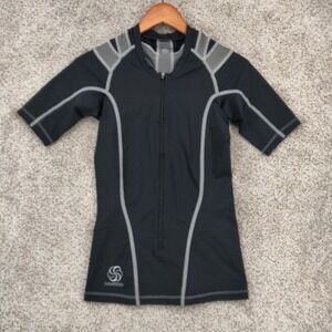 IntelliSkin Foundation Long-Zip Compression Shirt Mens Large Black Short Sleeve